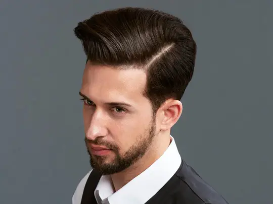 medium short hairstyles male #1: The Classic Pompadour