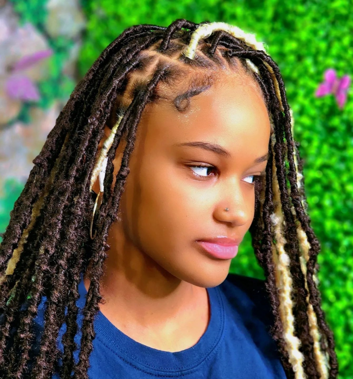 Soft Dread hairstyles Images: black and blonde soft dreads