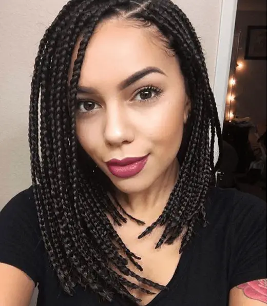 Medium short box braids