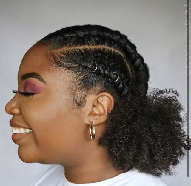 black hair twists: flat twists