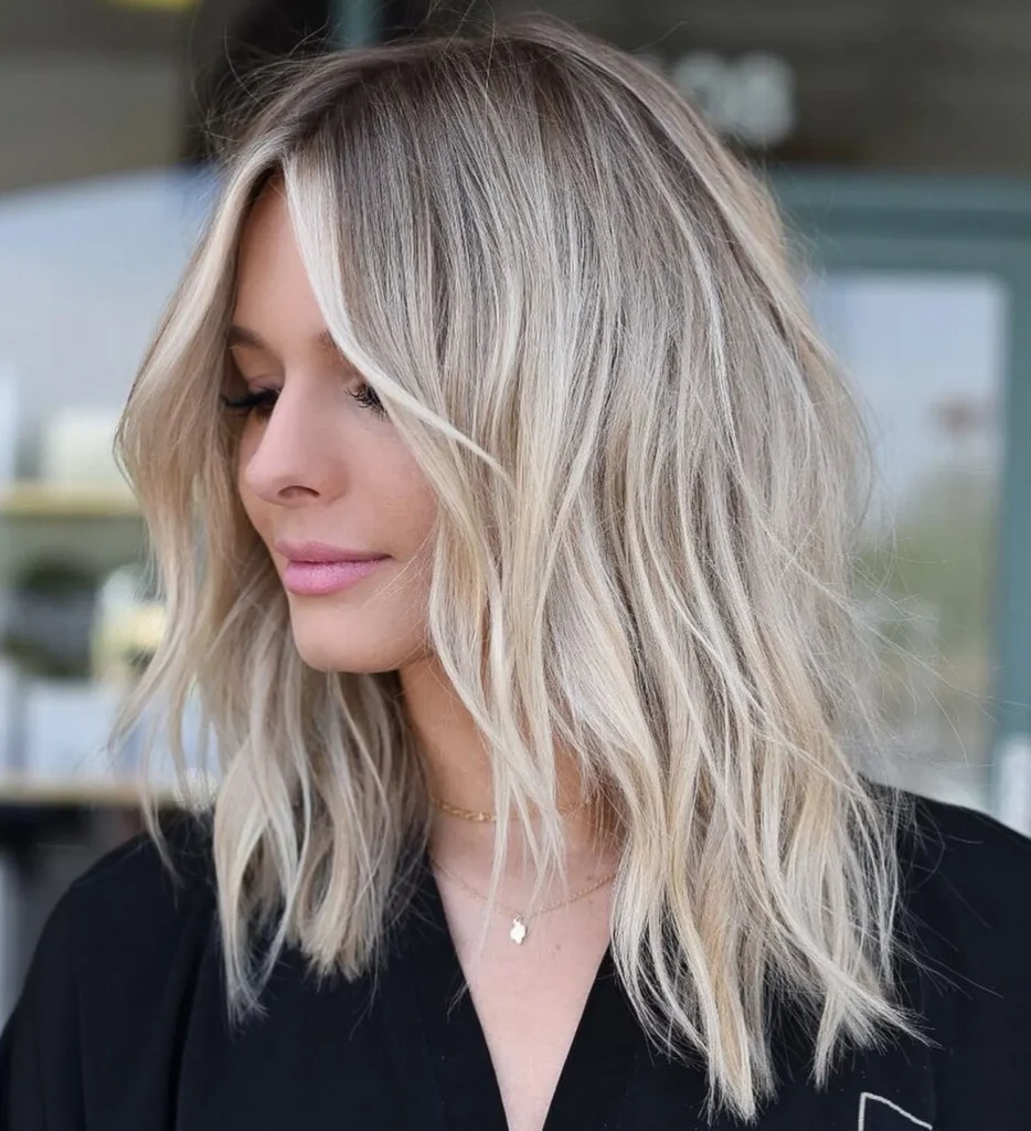 blonde choppy layers for medium hair