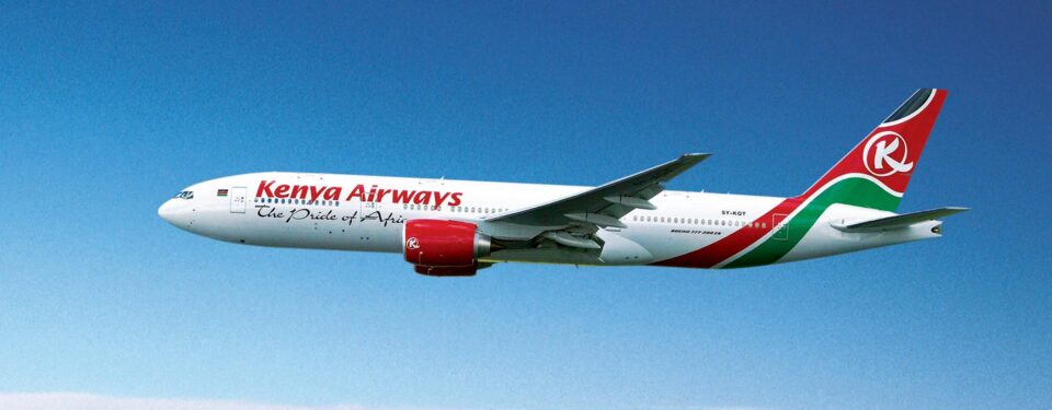 Kenya Airways Addis Ababa Office: a KQ plane in the air