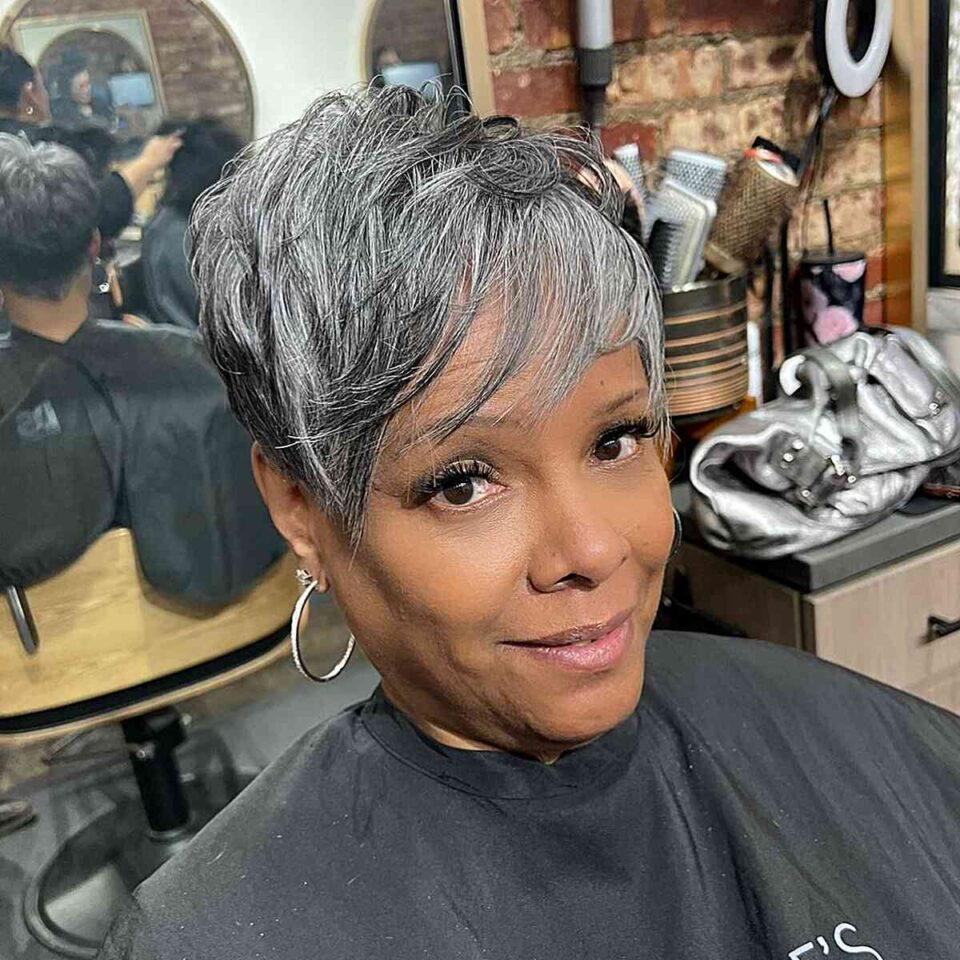 Hairstyles for African American Women Over 50 #2: An Elegant gray Pixie