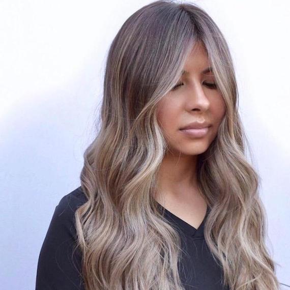 Ash Brown Grey Hair Color balayage