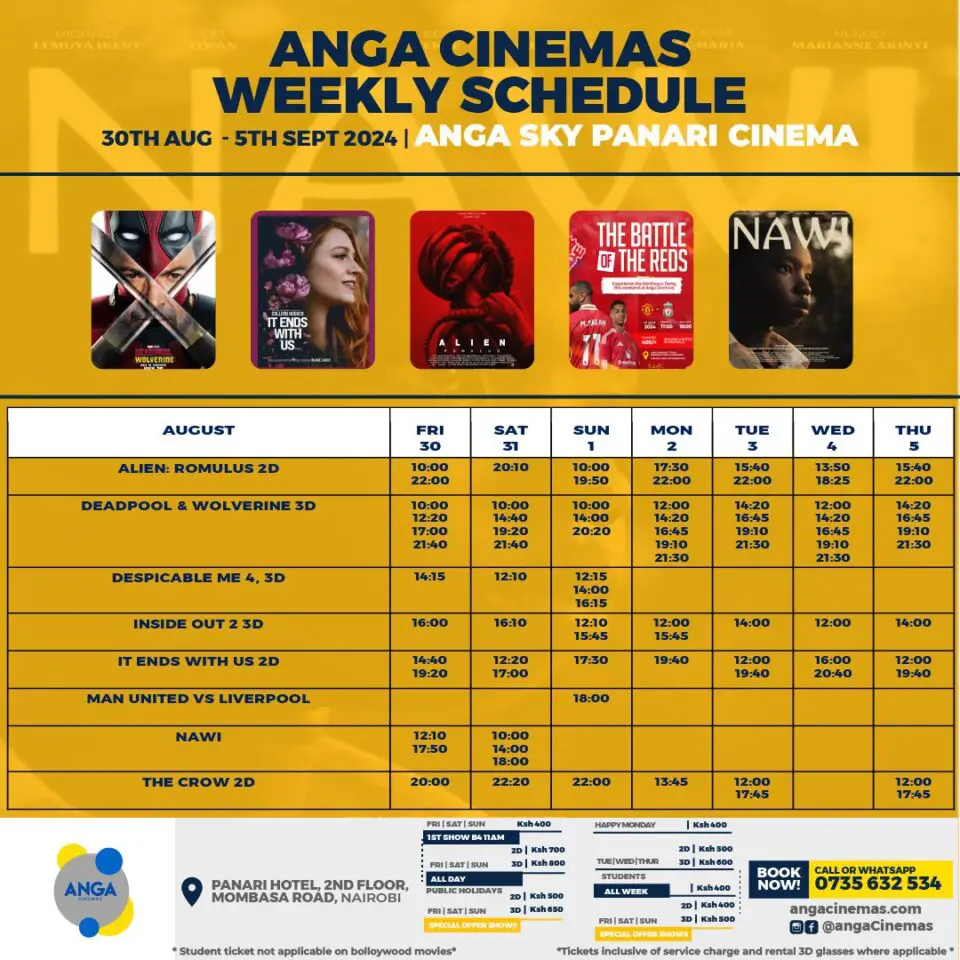 Cinemax panari schedule