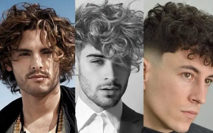 man with long wavy hair - 3 styles