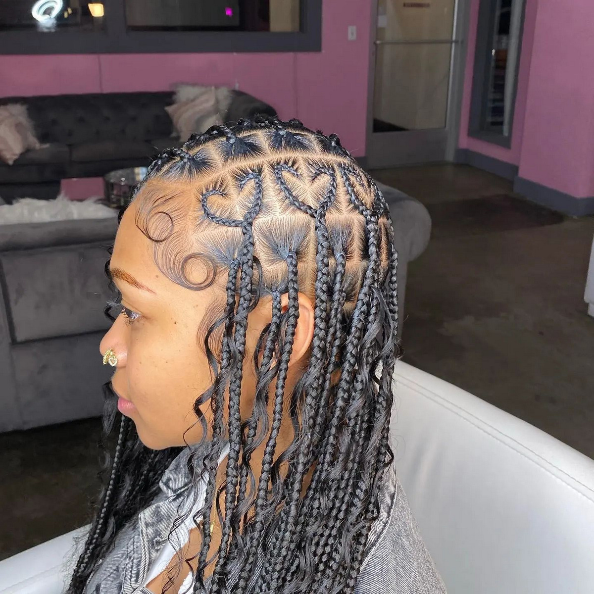 Cute Heart Box Braids 2024 • Chick About Town